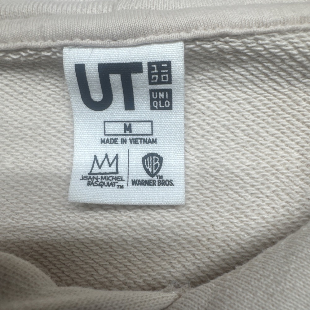 Uniqlo Basquiat Warner‎ Bros Bugs Bunny Hoodie White Graphic Sweatshirt M - Picture 3 of 11